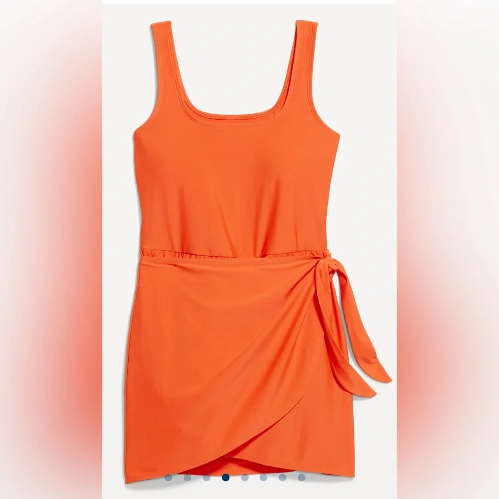 NWOT  Old Navy Side Tie Swim dress Size 3X -Color  Warm Sunset.